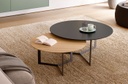 TREKU - Table basse KABI LAQUE Ø50xH48cm Pieds GRAPHITE