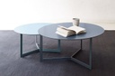 TREKU - Table basse KABI LAQUE Ø50xH48cm Pieds GRAPHITE