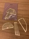 Ferm Living - Pack de 4 suspensions, métal doré (H15 x L3,5 cm)