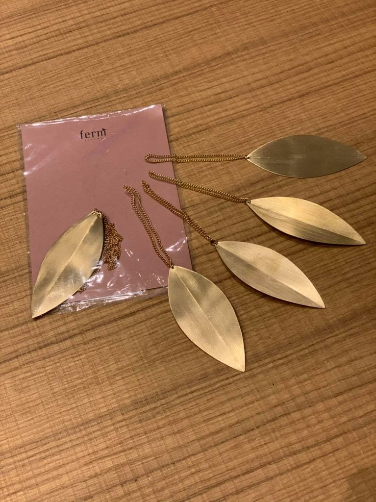 Ferm Living - Pack de 4 suspensions, métal doré (H15 x L3,5 cm)