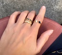 BANGLE UP - Bague réglable CELESTE Doré/Email BLANC SABLE-BLEU NUIT