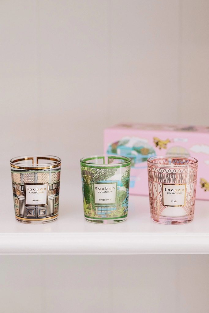 BAOBAB - Coffret TRIO TRAVEL Candles (Singapore-Athens-Paris)