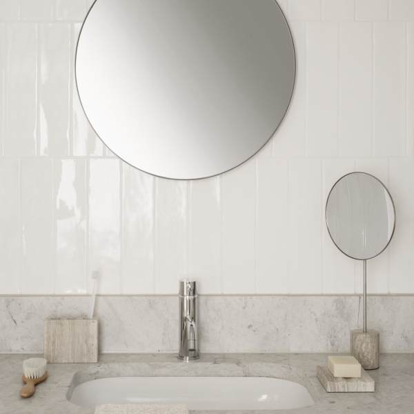 BLOMUS - LAMURA Miroir sur pied en marbre Blanc