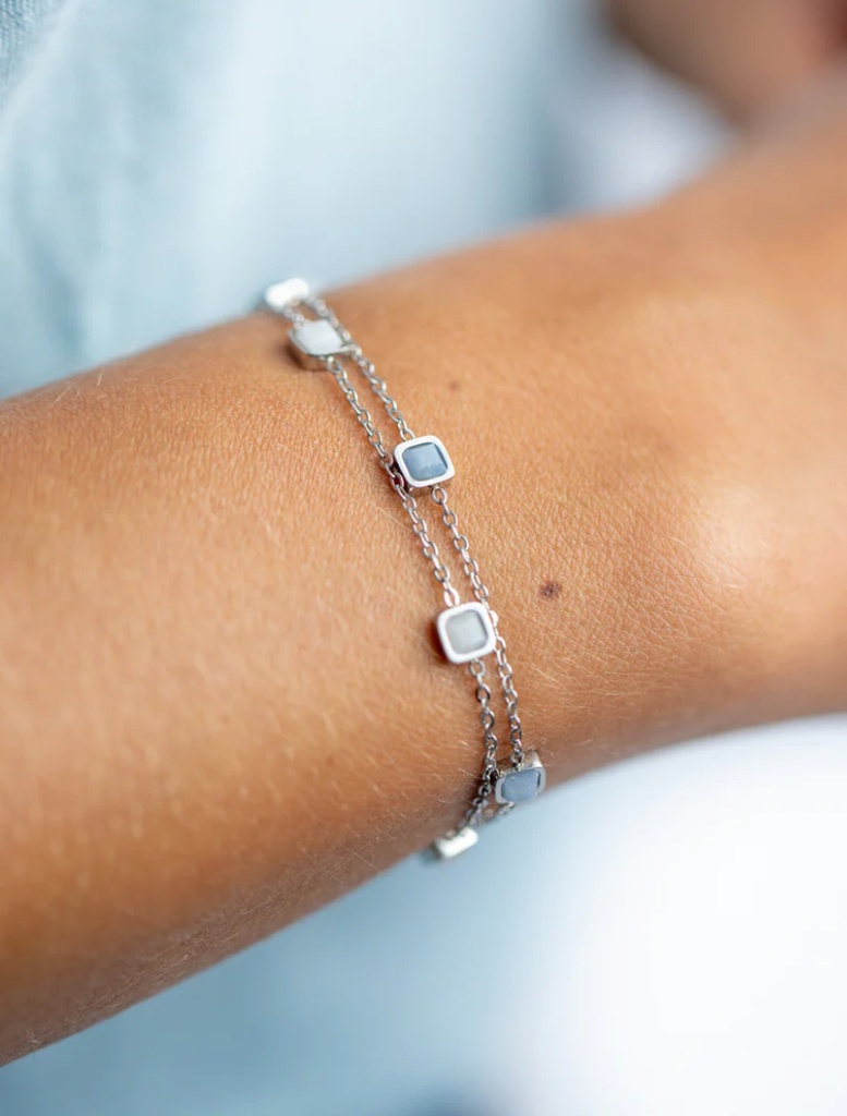 DIDYMA - Bracelet EDO Bleu ( AVENTURINE BLUE)