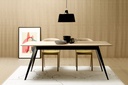 TREKU - AISE Table Fixe Rectangulaire P90xH74cm Bois/Métal Noir