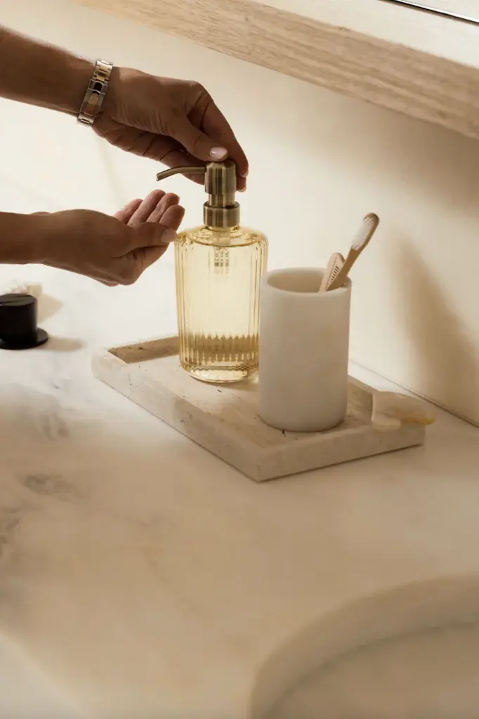 PAVEAU hand wash Yellow Bathroom.webp
