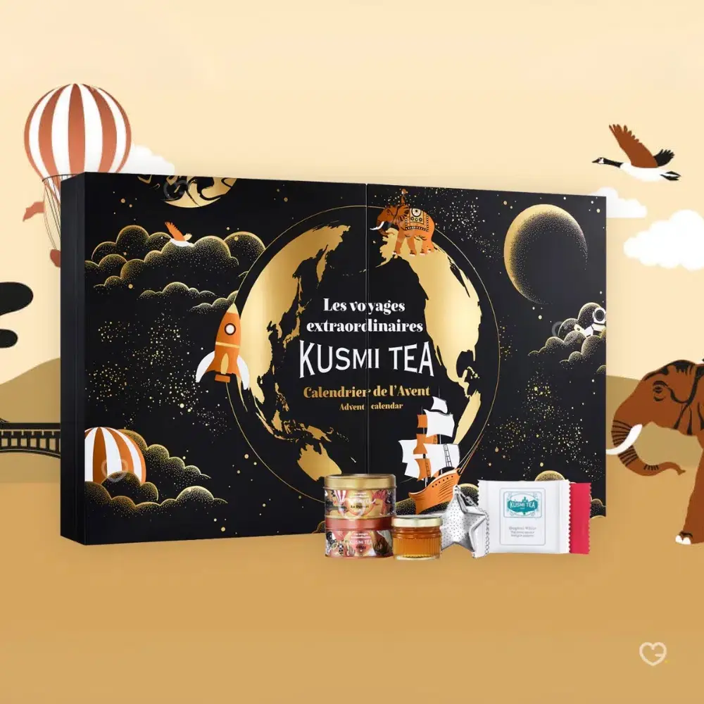 KUSMI TEA Calendrier de l avent 2025 recto details contenant.webp