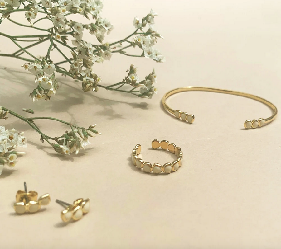 BANGLE UP - Jonc LUMI Doré/BLANC SABLE