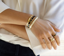 BANGLE UP - Jonc LUCY Doré/BLANC SABLE