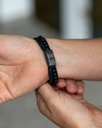 Gemini - Bracelet Triple avec pierre Onyx 6 mm et cuir Nappa