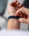 Gemini - Bracelet Triple avec pierre Onyx 6 mm et cuir Nappa
