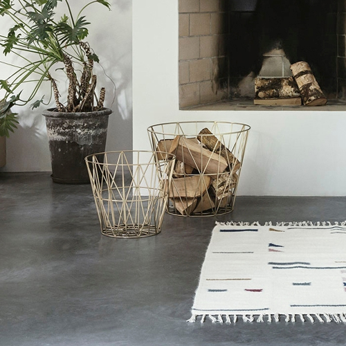 FERM LIVING - Panier WIRE BASKET Gris clair