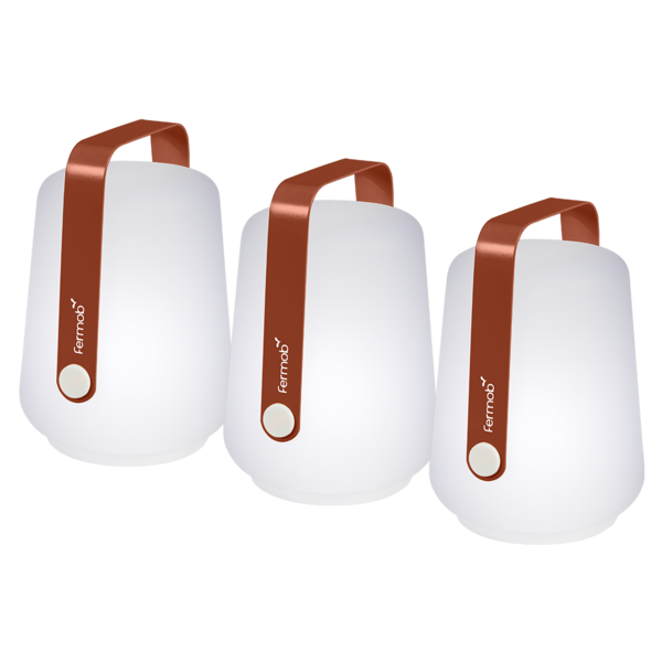 FERMOB - Lot de 3 Lampes portables H12 cm BALAD (Ocre rouge)