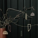 FERM LIVING - Pack de 3 suspensions, en papier recto doré/verso coloré (H7,5 x L4,4 x H9,8 cm)