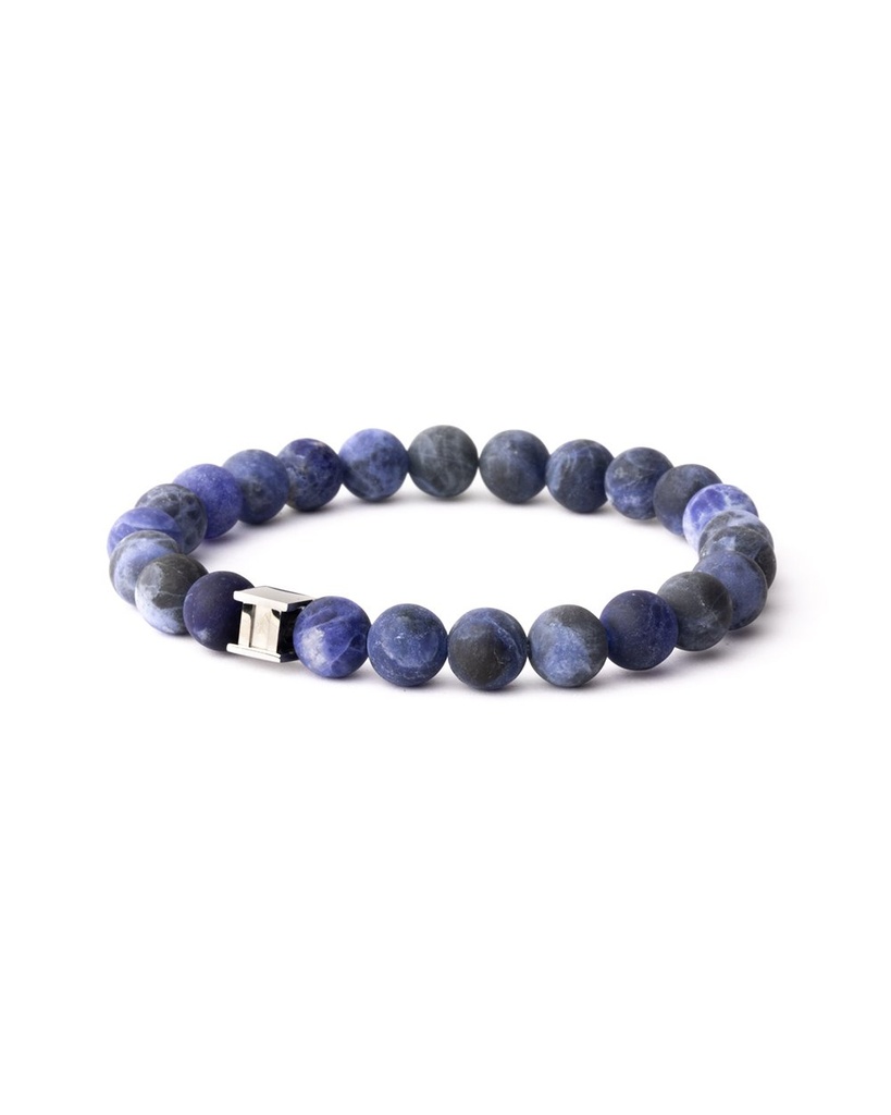 Gemini - Bracelet avec pierre Alpha Bleu mat 8mm
