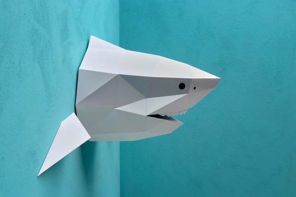 ASSEMBLI - Trophée papier REQUIN / SHARK (Argenté)