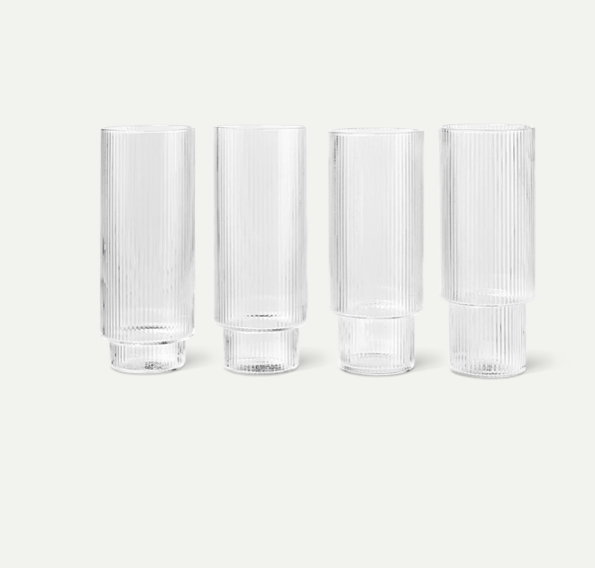 FERM LIIVNG - Verres Ripple Long drink Glasses (4pces)