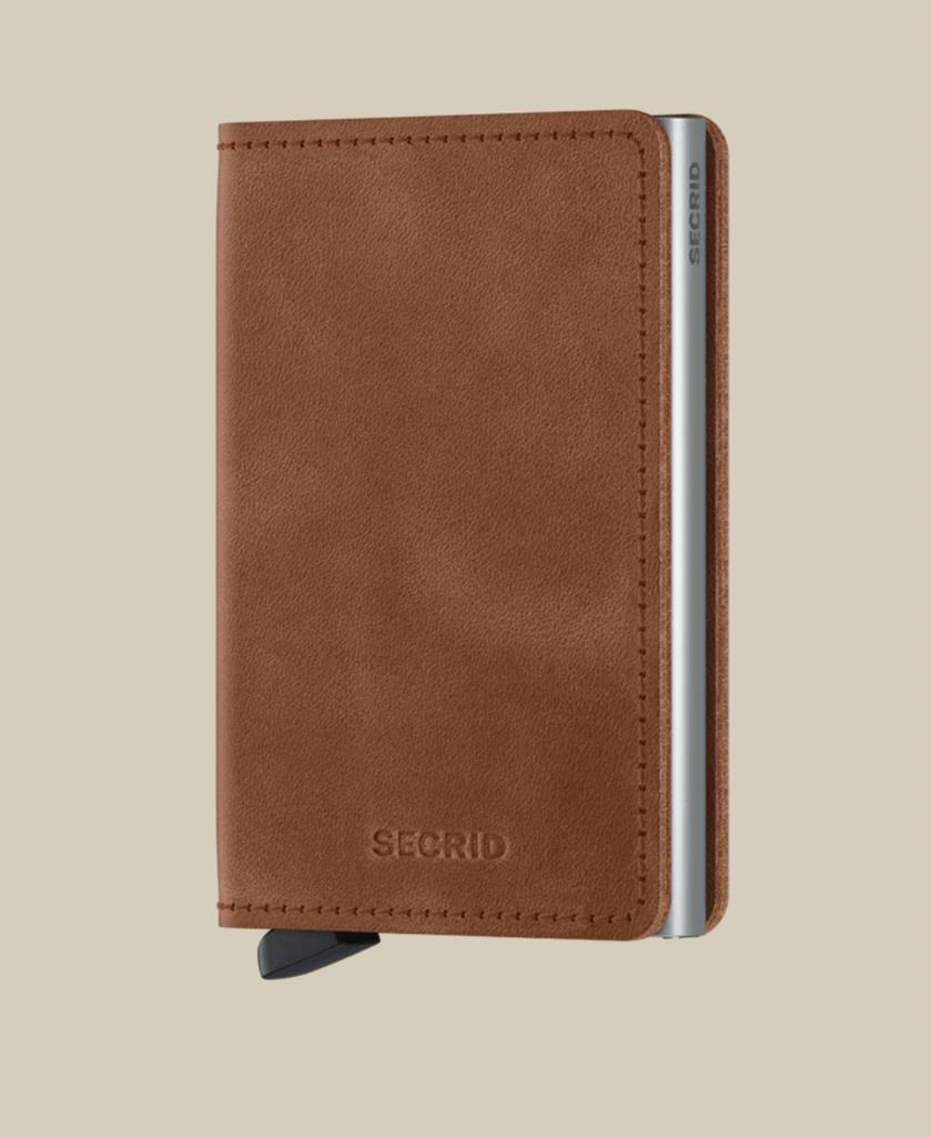 SECRID - SlimWallet VINTAGE cognac - silver