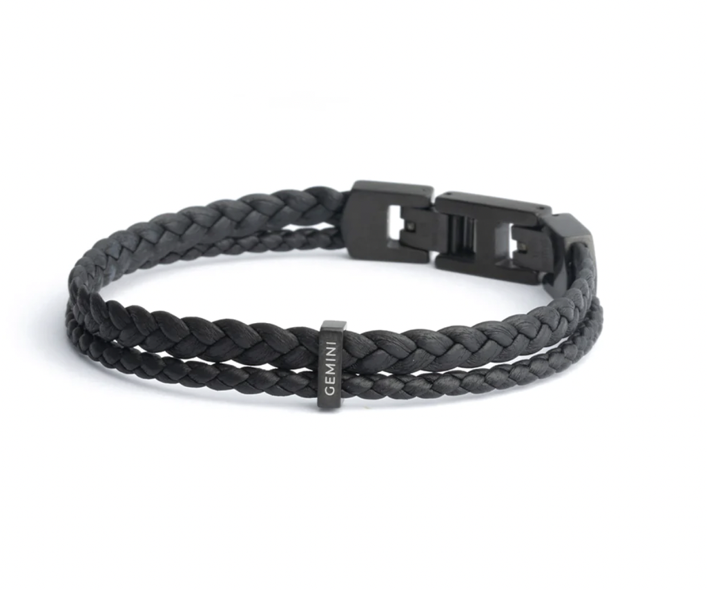 GEMINI - Bracelet DUO Double Cuir Nappa black