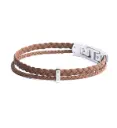 GEMINI - Bracelet DUO Double Cuir Nappa BROWN