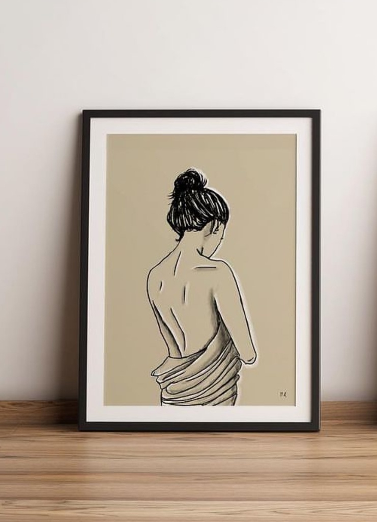 Caraboutcha - Poster NAKED (Femme de dos) 30x40cm