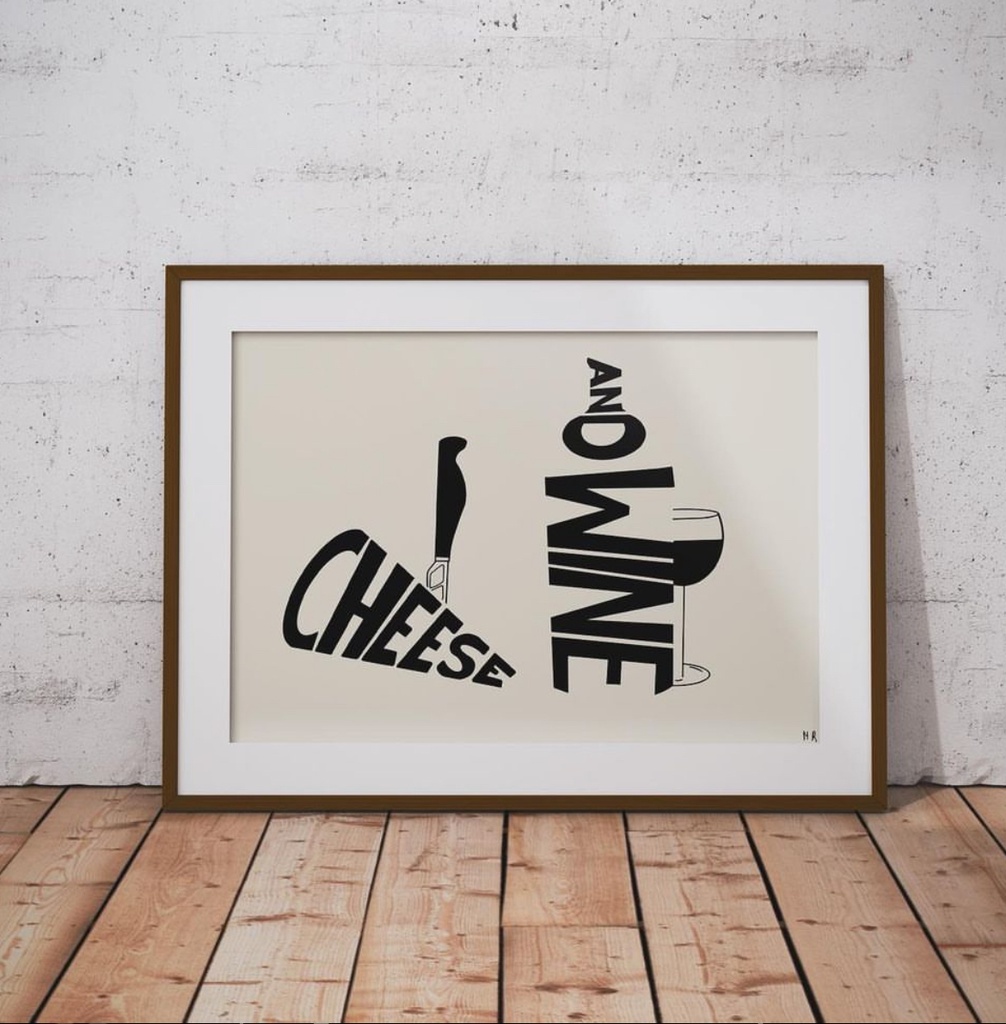 Caraboutcha - Poster CHEESE & WINE 30x40cm