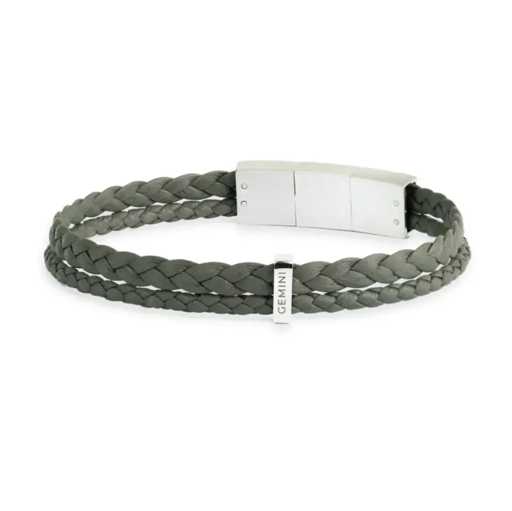 GEMINI - Bracelet DUO Double Cuir Nappa GREEN