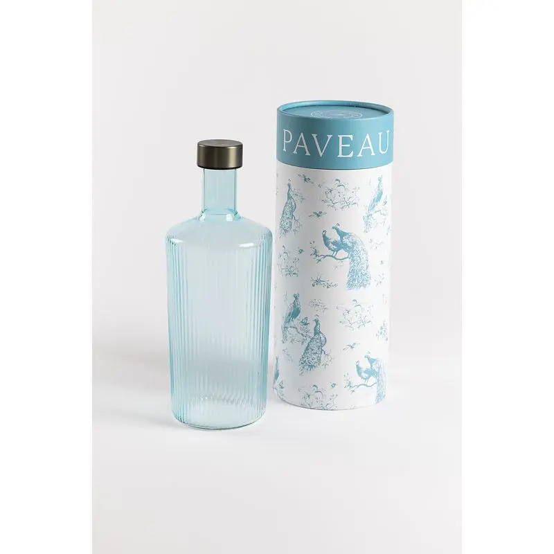 PAVEAU - Carafe Ribbed LUCKY Bottle  (Bleu)