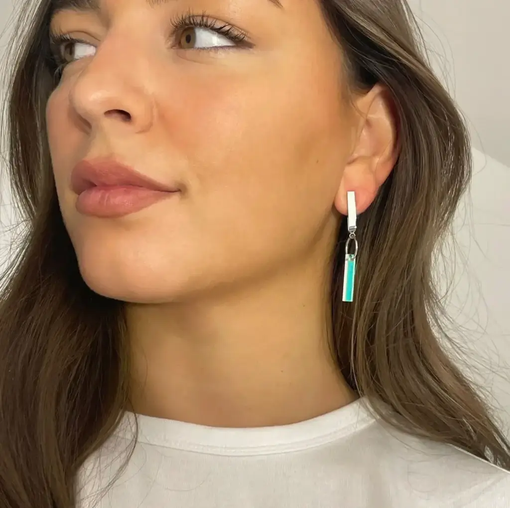 Tellmee - Boucle d'Oreille LINE S Irisé (Différents coloris) (Irisé argent)