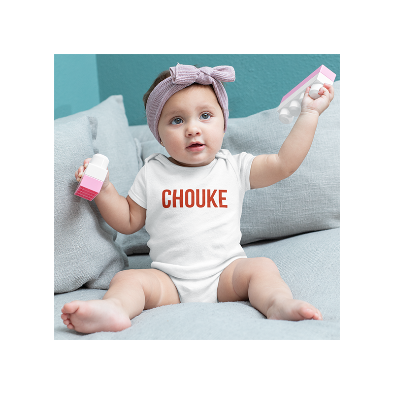 BELGE UNE FOIS - Body Bébé CHOUKE Blanc/Rouge