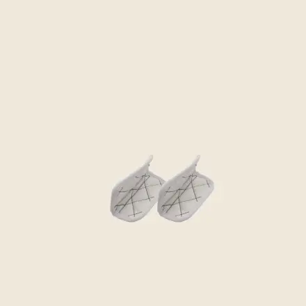[MJCM01-1023] COOKUT - Duo de MANIQUES TEXTILES pour L'incroyable Cocotte/Fabuleuse (Blanc)
