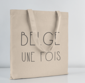 BELGE UNE FOIS - Totebag BELGE UNE FOIS Fond Blanc