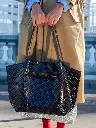 CLIO GOLDBRENNER - Sac FLORA Perfo Croco Black/Navy