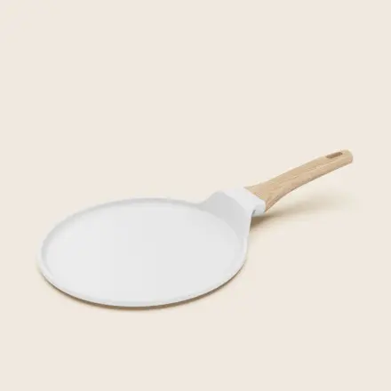 COOKUT - L'incroyable POELE PLANCHA CREPIERE 26cm (poignée non-amovible) (Blanc)