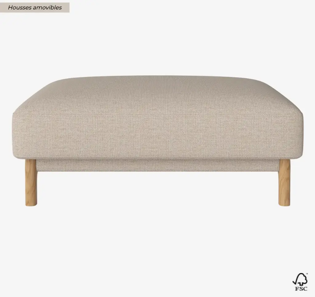 BOLIA - Canapé CHLEO Pouf 106x74xH42cm LONDON Light beige