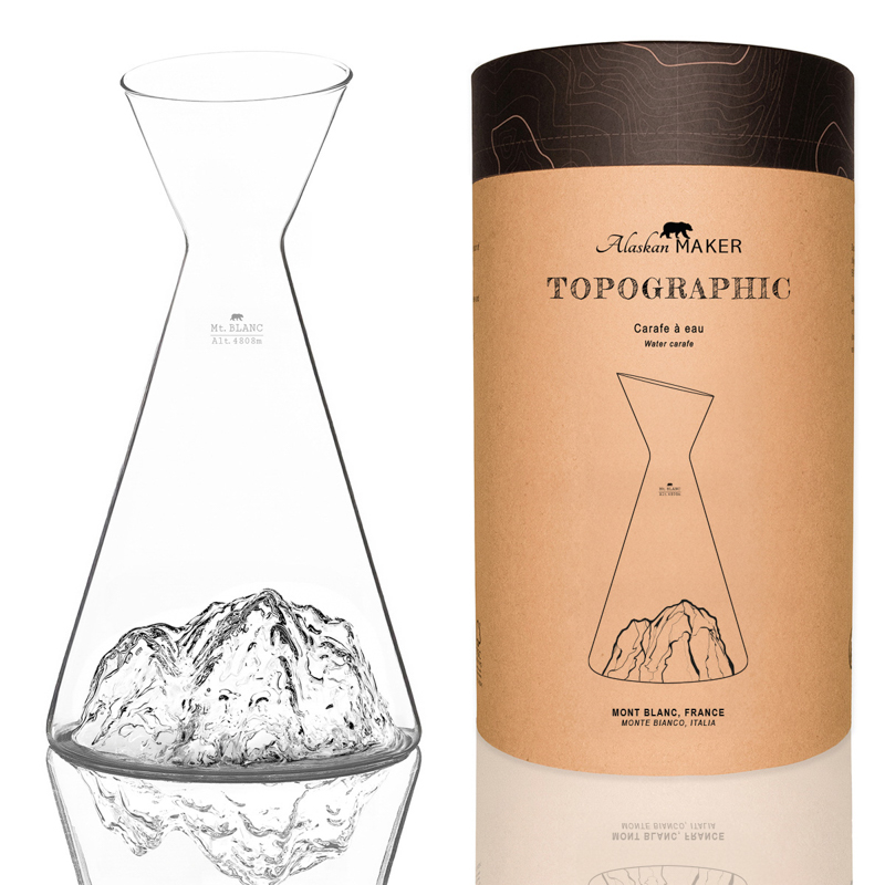 [TOPO-CA-E] ALASKAN MAKER - Carafe à eau TOPOGRAPHIC  : Mont Everest