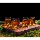 ALASKAN MAKER - Set de 4 Verres à Shooters TOPOGRAPHIC : Mont blanc, Mont Everest, Pic du midi, Matterhorn