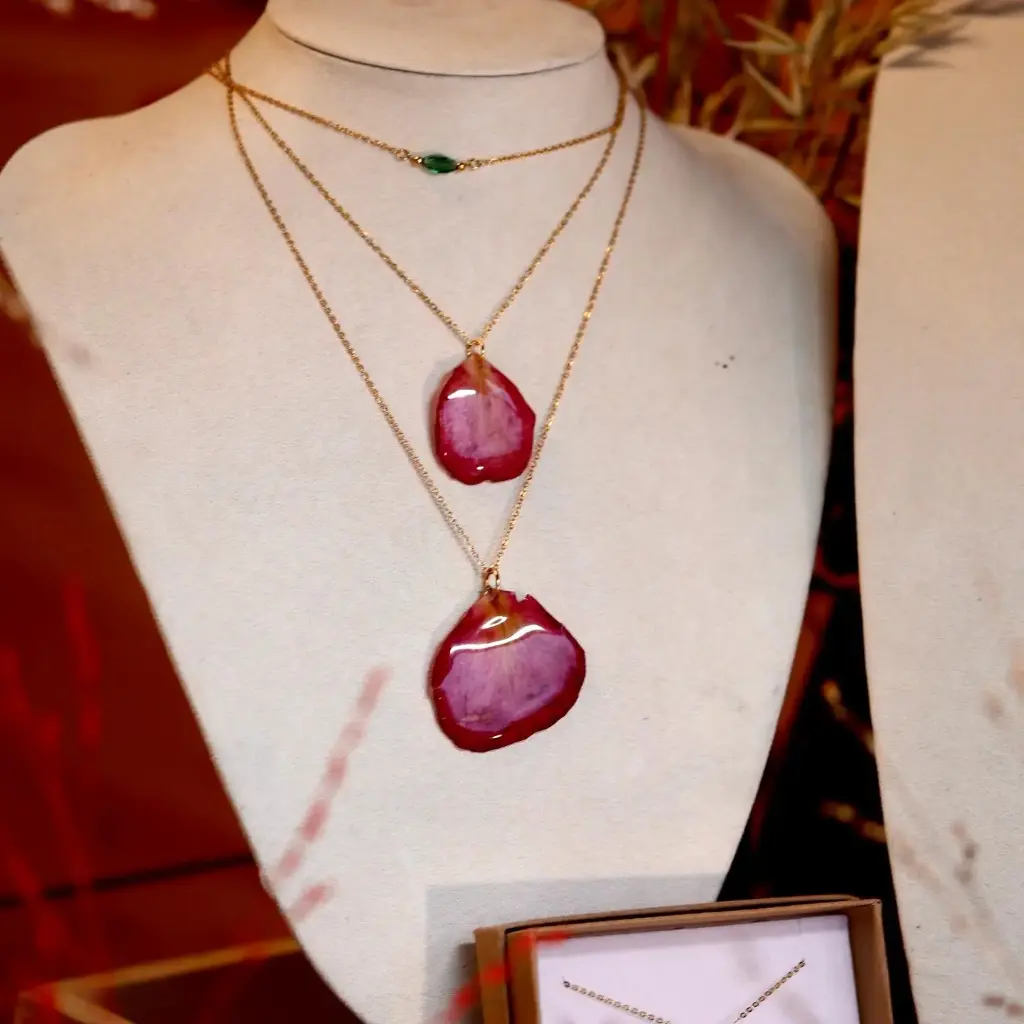 OXALIS - Collier Fleurs PETAL de PENSEE