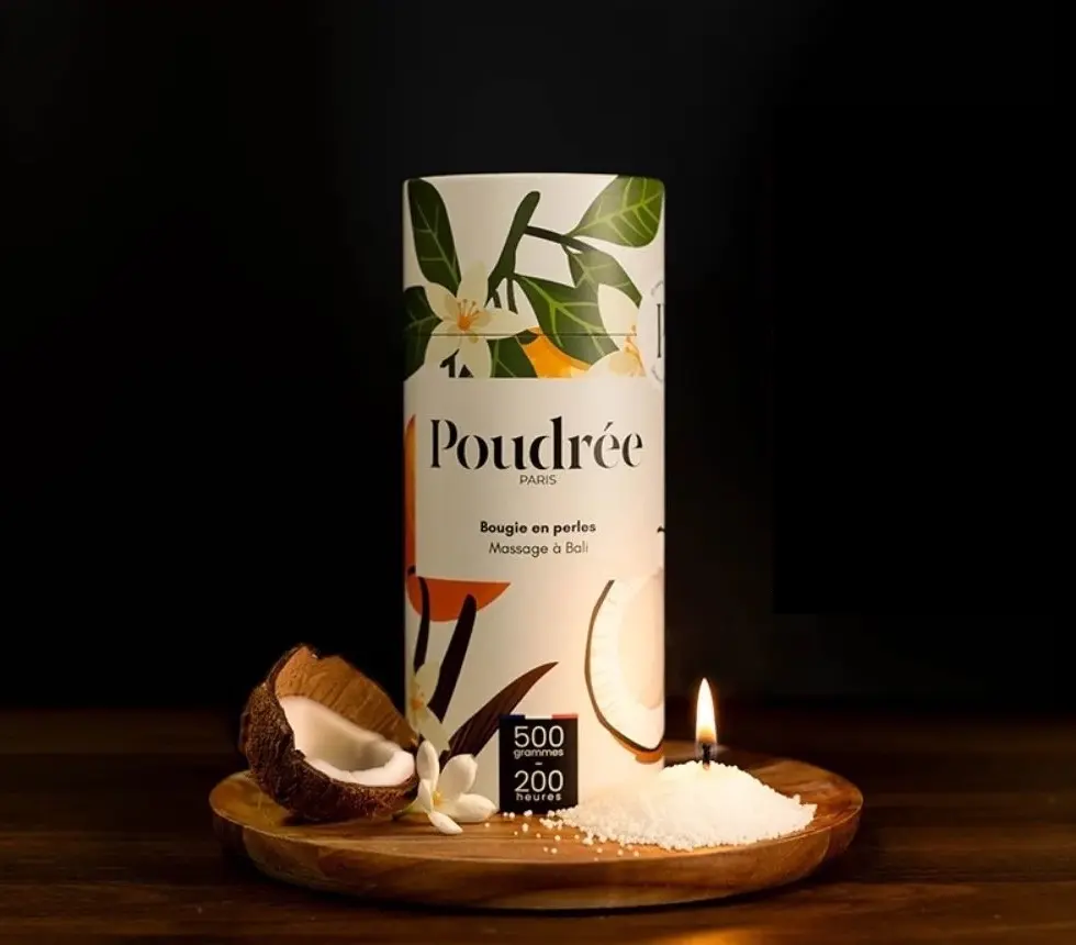 POUDREE PARIS - Recharge Parfumée de Bougie 500gr MASSAGE A BALI