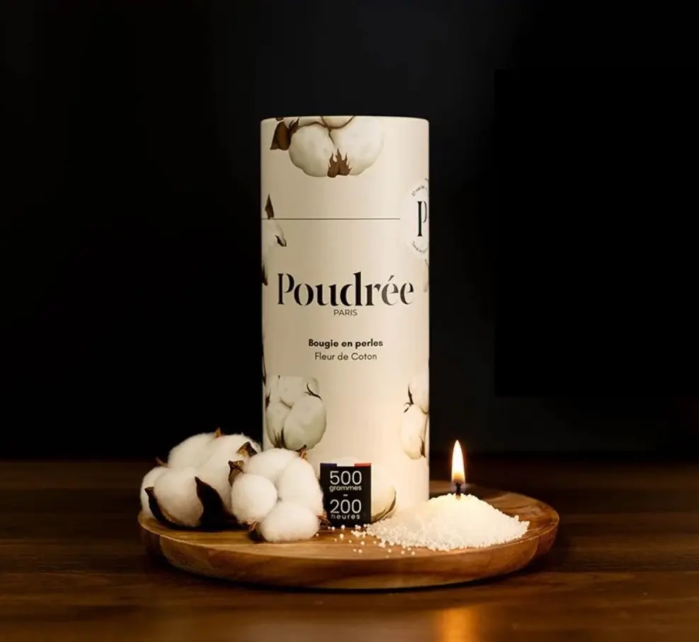 POUDREE PARIS - Recharge Parfumée de Bougie 500gr FLEUR DE COTON