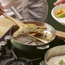 COOKUT - La Merveilleuse POELE 28 cm INOX poignée AMOVIBLE (poignée non-incluse) 