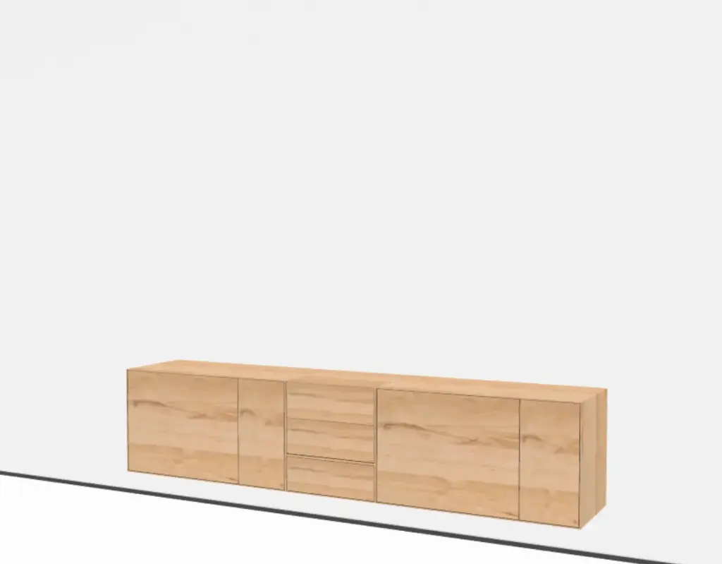 TREKU - LAUKI Meuble Suspendu 272x45xH54cm VITAL OAK