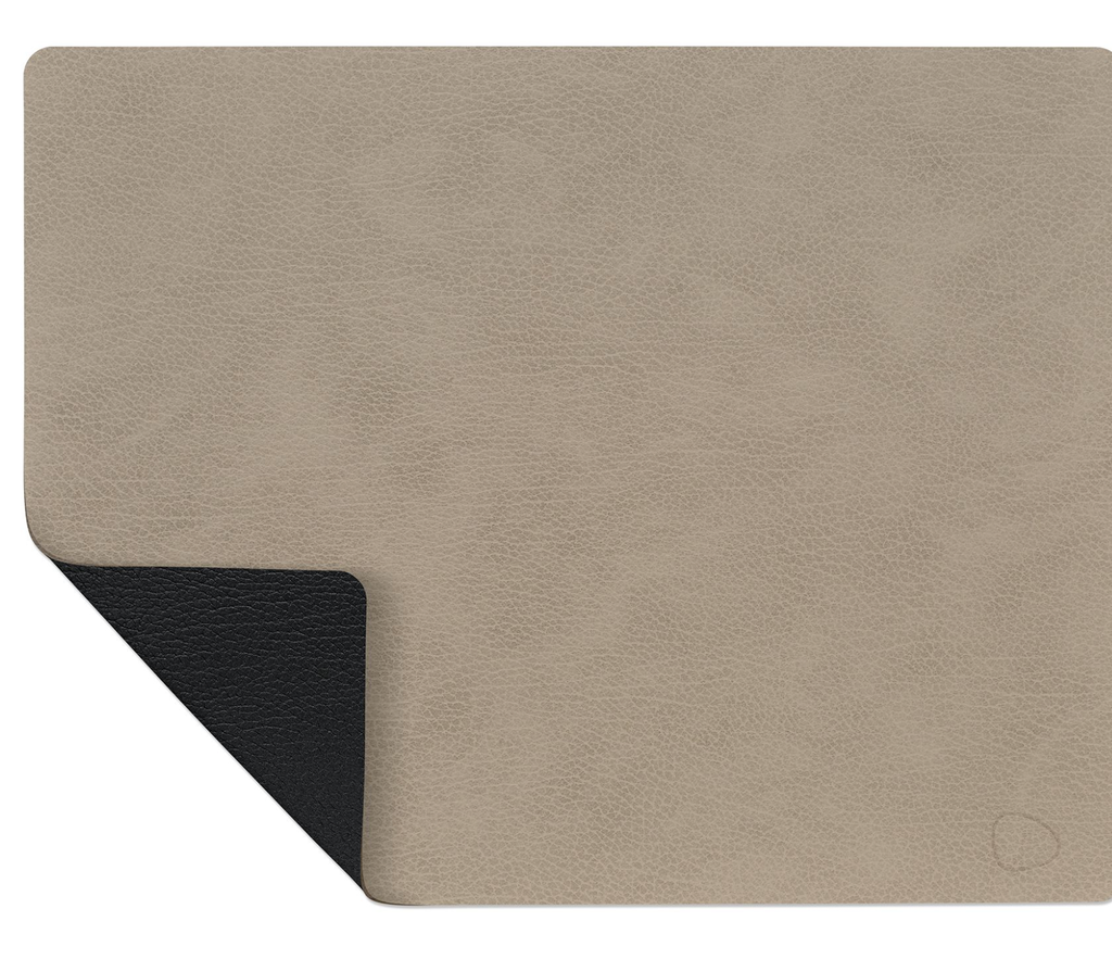 LINDDNA - Set de table Rectangle reversible L (Bull Warm Grey/Black)