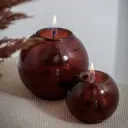 TENDERFLAME - Bougie en verre au tenderfuel Ecologique GLOBUS 15 ambre