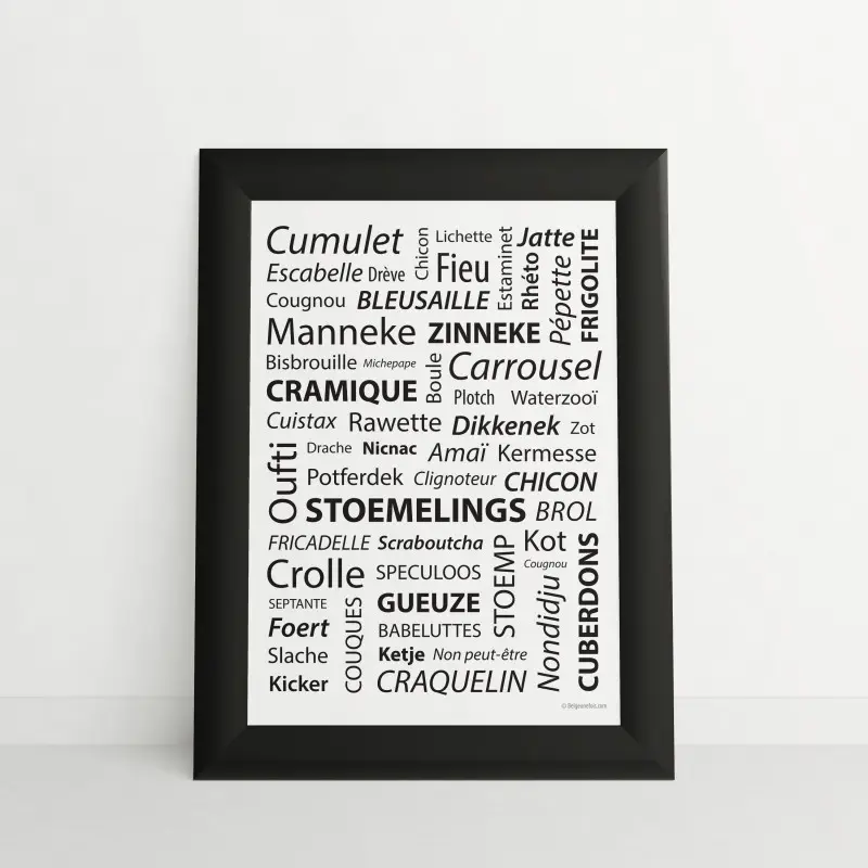 BELGE UNE FOIS - Cadre Belgicismes Liste 21x30 cm