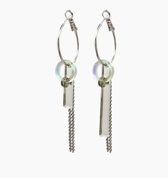 TELLMEE - Boucles d'Oreille TIKA Compo Eclipse Argenté