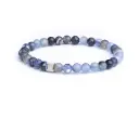 Gemini - Bracelet avec pierre 6mm Oeil de tigre Bleu (gem  Indigo) 