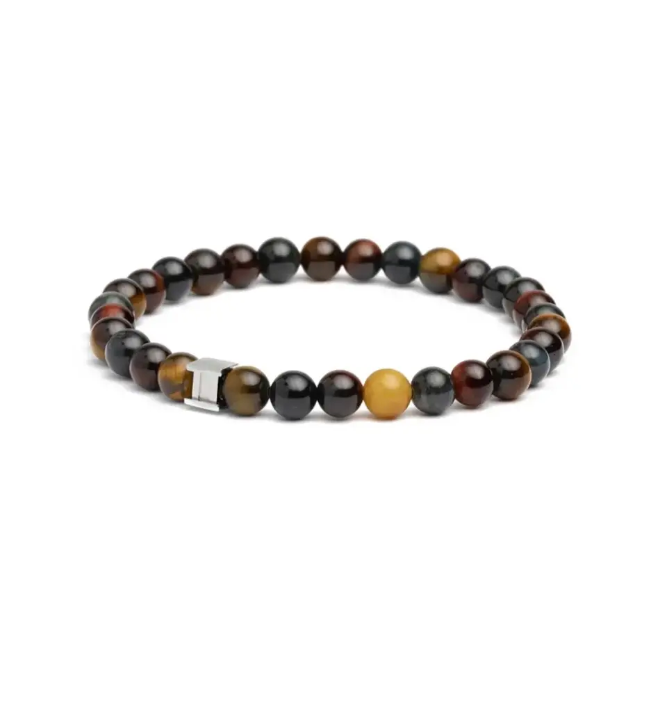 Gemini - Bracelet avec pierre 6mm Oeil de tigre Bleu (gem  3 coleurs) 