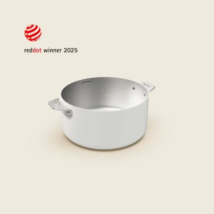 COOKUT - La Merveilleuse CASSEROLE 20 cm INOX poignée AMOVIBLE (poignée non-incluse) (Blanc)