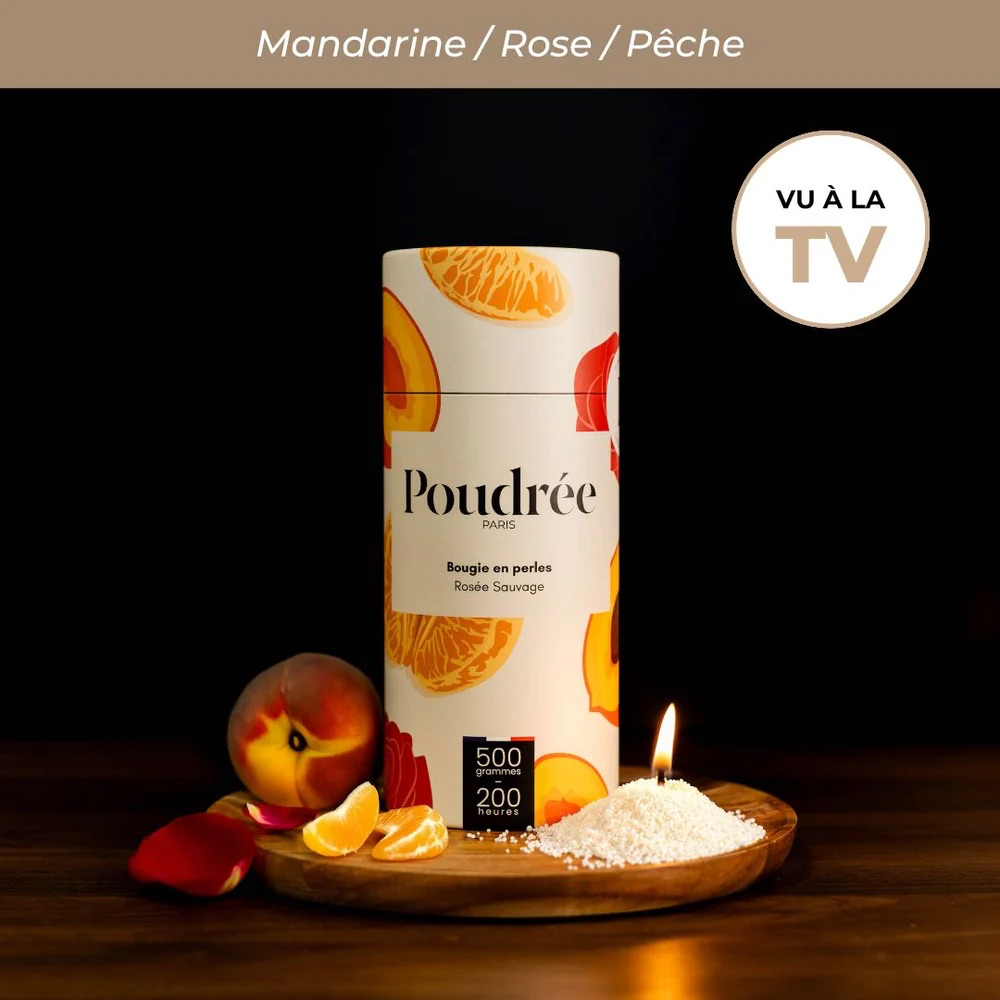 POUDREE PARIS - Recharge Parfumée de Bougie 500gr ROSÉE SAUVAGE
